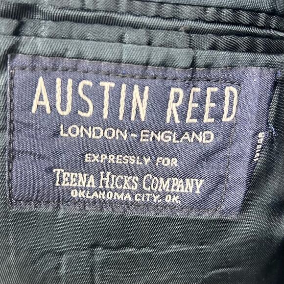 Austin Reed Blazer /Dress jacket mens44L pure new wool WoolMark Blue Pinstripe - Picture 8 of 9